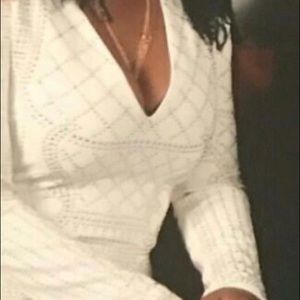 Akira white & gold back zipper dress size L